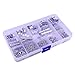 144 Pcs Ribbon Clamps 8mm 10mm 16mm 20mm 25mm 30mm 35mm and 72 Pcs Lobster clasps 12mm 230 Pcs jump rings 5mm 72pcs chain extension 100 Pcs Alloy Drop End for Jewelry findings (PLATINUM PLATED)