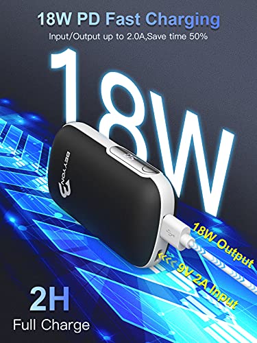 10000mAh Hand Warmers Rechargeable, 18W PD Quick Charge Electric Pocket Hand Warmer with LED Display, Portable Heater/Power Bank, 17hrs Long Lasting, Outdoor, Camping, Hunting, Gift for Men Women