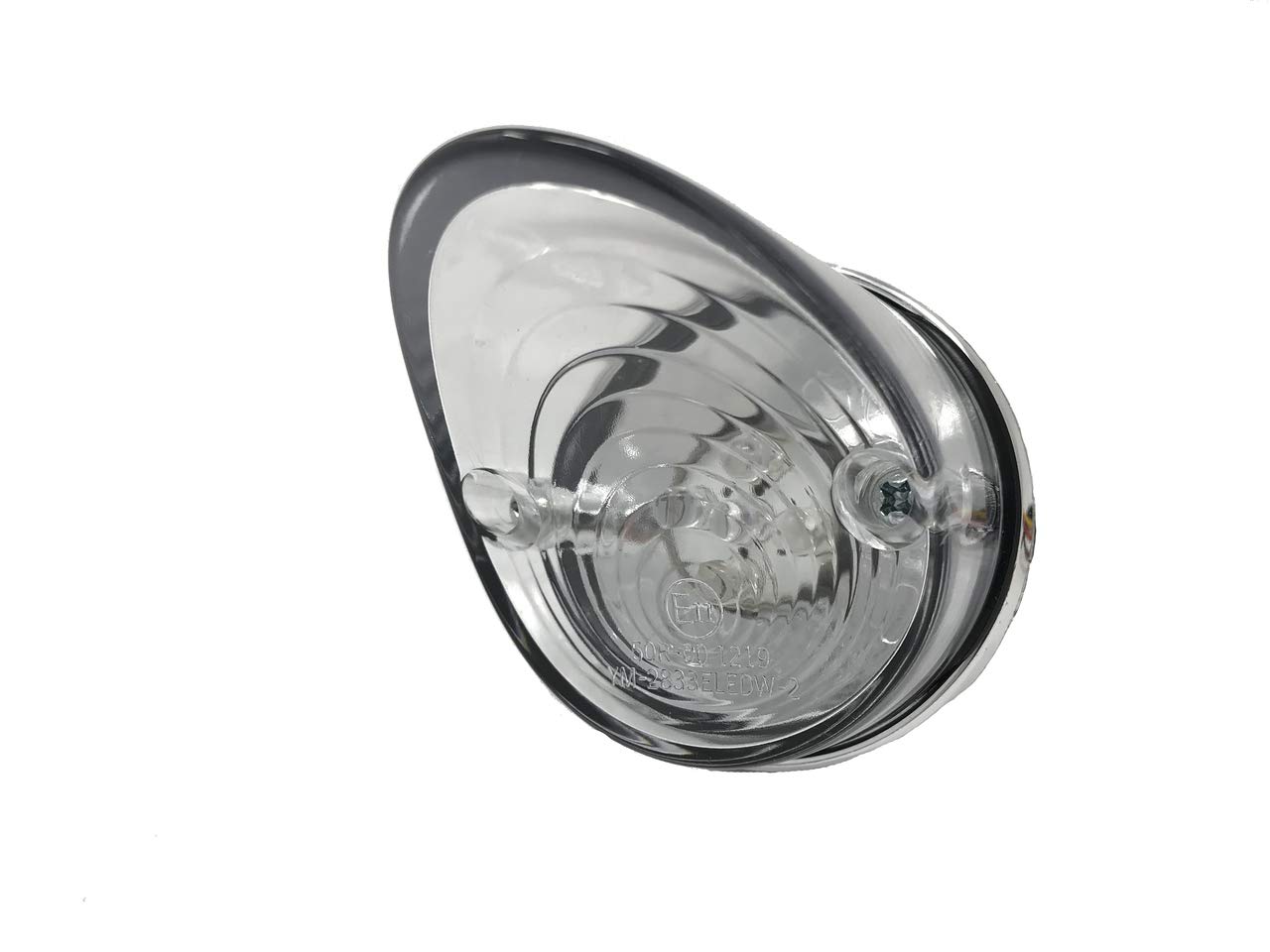 Alchemy Parts Motorcycle Sportsbike LED Rear Tail Light Stop Running with Round Pointy Clear Lens Custom Bike Café Racer Tailpiece