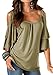 Gyozelem Womens Cold Shoulder Ruffle Sleeve Loose Tops Blouse Shirt Tshirt T-Shirt