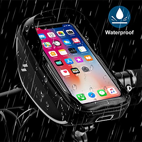 omitium-Bicicleta-Manillar-Bolsa-Impermeable-Soporte-para-telefono-movil-para-Manillar-Marco-Sillin-de-Bicicleta-para-iPhone-8-Plus7-PlusGalaxy-S7S6-etc-hasta-55-Pulgadas-Smartphone--Negro