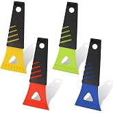 Deaelf No Scratch Ice Scraper for Car Windshield (4PCS) | Plastic Winter Snow Ice Frost Removal Tool, Universal Auto Window Quick Defrost Shovel Accessories for Cars, Trucks, SUVs