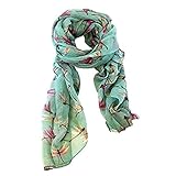 FUA&reg; Lady Womens Long Cute Dragonfly Print Scarf Wraps Shawl Soft Scarves (Green)