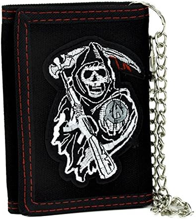 Sons of Anarchy Tri-fold Wallet w/ Chain Grim Reaper Clothing