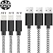 SHARLLEN MFi Certified iPhone Charger Cable, 3 Pack 3FT Nylon Braided USB Fast Charging&Syncing Cell-Phone Lightning Cable Long Cord Compatible iPhone XS/Max/XR/X/8P/8/7/7P/6/5/iPad/iPod Black&White primary