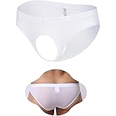 sunshinelady Men's Thong Underwear Open Front JockStrap Hollow Pouch Trunks Soft Bulge Pouch Briefs Sexy Lingerie for Men
