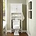 Crosley Furniture Lydia Over The Toilet Storage Cabinet and Bathroom Organizer with Hooks and Shelves, White