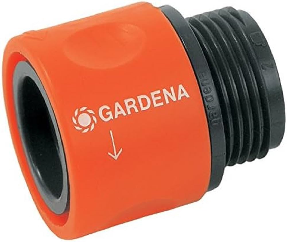 Gardena Threaded Hose Connector: Connection Piece to Adapt a Screw-Type Hose Connection to a Gardena Tap Connector, for 26.5 mm (G3/4 inch) Threads for appliances Like Washing Machines, (2917-20)