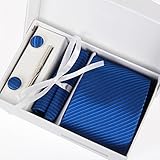 Zakka Republic Mens Business Tie, Cufflinks, Pocket Square and 3