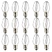 15 Watt Scentsy Bulb, 15 Pack Light Bulbs for Plug-in Nightlight Warmer Wax Diffuser & Candle Warmers, E12 Candelabra Base Long Life Incandescent Bulbs, 120 Volt - Dimmable - Warm White - C7 Shape