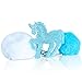 Pom Keychain. Give the Gift of Good Luck. Furball Keychain with Rhinestone, Teal Blue Unicorn.