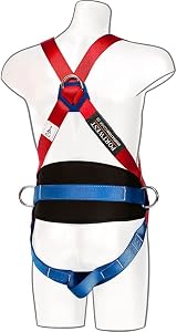 Portwest FP14 Red 2 Point Harness D-Rings Adjustable Backpad CE 100kg Fall view 2