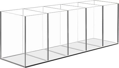 Uquelic 5-Compartment Clear Acrylic Pen Organizer Desktop Tidy
