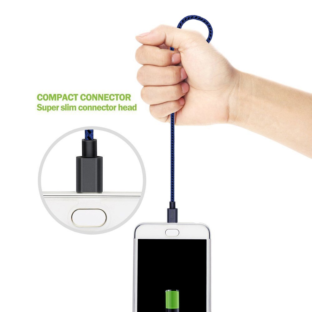 iRoundy Micro-USB-Kabel Android Geflochten Haarclip mit Nylon Woven USB Daten Sync Ladegerät