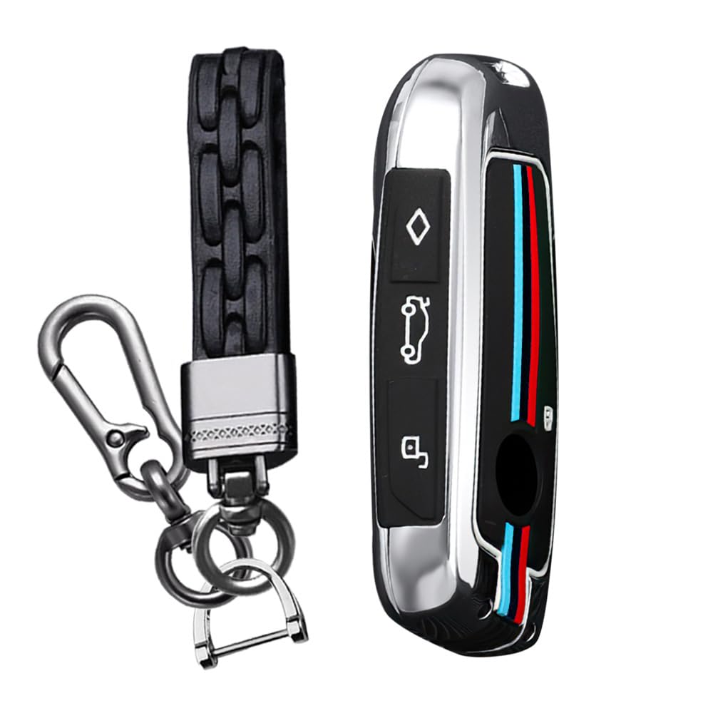 KUNIO Key Fob Cover fit for BMW X7 G07 2023 740Li Energy 7 Series Ix XM I7 X7 2023 key fob cover Case Metal Cover Car Key Case Key Cover Key Chain A Silver