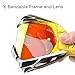 NENKI Motocross Goggles NK-1019 Mx ATV Off Road Dirt Bike Goggles For Unisex Adult (Techline Yellow,Iridium Red Lens)