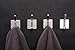 YIGII 4 Piece z206 Coat Robe Hook Rail Bathroom Wall 3m Self Adhesive Brushed Sus304 Stainless Steel Towel Hooks