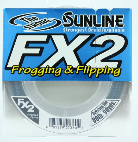 SunlineFX Braid Fishing Line (Dark Green/Blue, 80-Pounds/90-Yards)