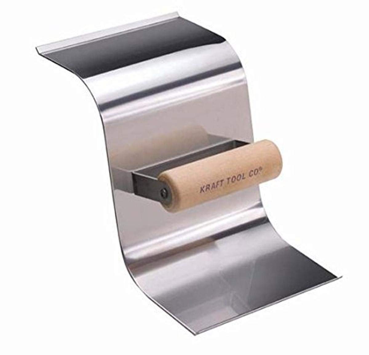 Kraft Tool CF146 1/2-Inch Radius Outside Curb And Sidewalk Tool With Wood Handle, 6 X 4-Inch