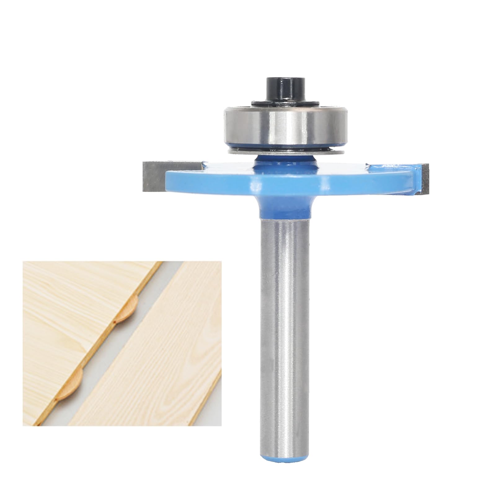 Akylin 10# Biscuit Jointer Router Bit, 1/4”Shank Biscuit Joint Slot Cutter Router Bits with Bearing, Slot Woodworking Tool for Plywood Slotting,Grooving,Rebating