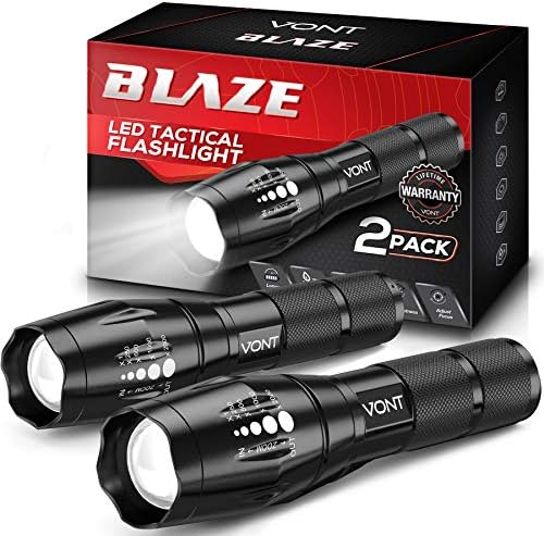 Vont 'Blaze' Tactical Flashlight (2 Pack) LED Flashlights