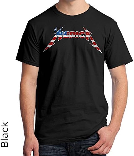 America T-Shirt Merica Metallica style 162 (3X-Large, Black)