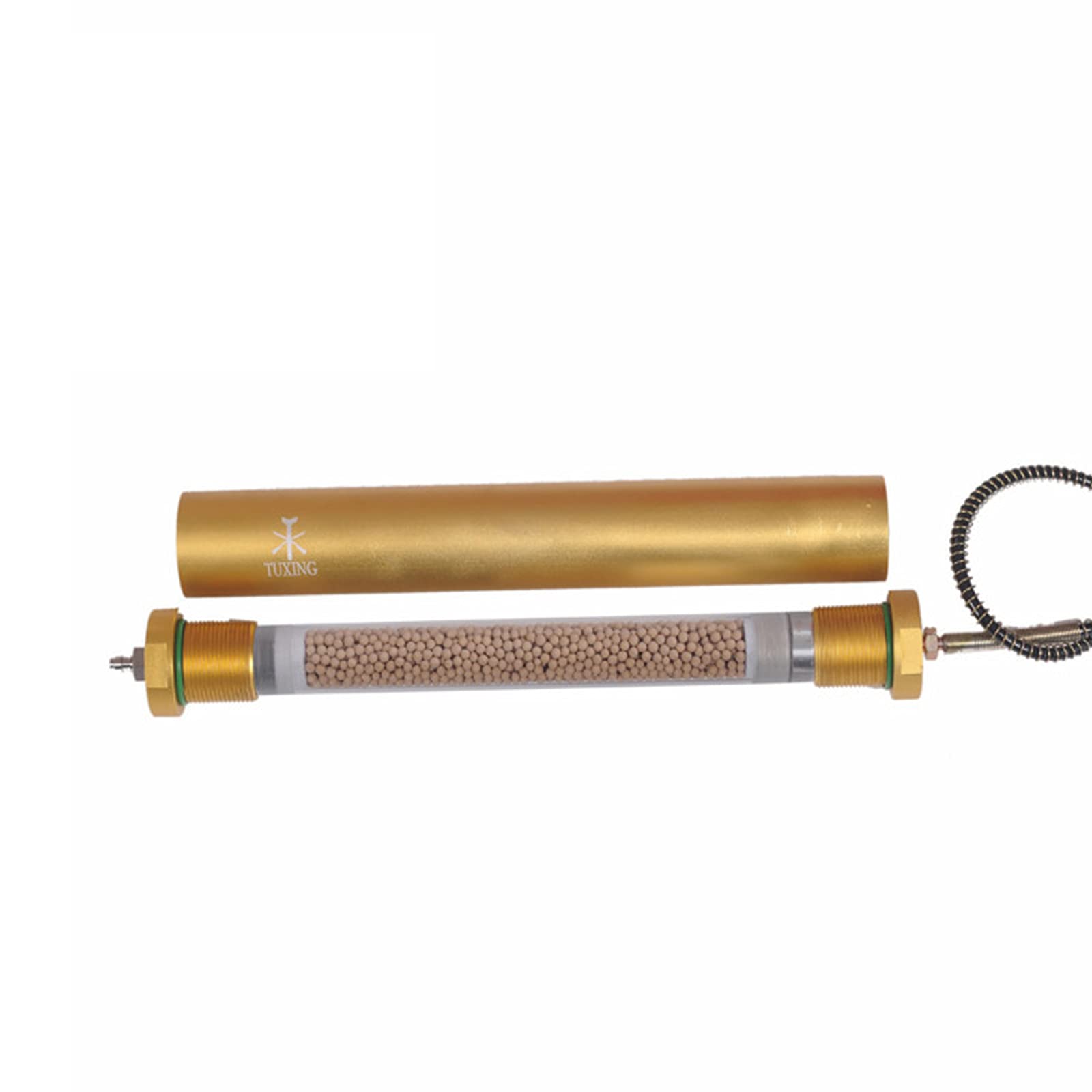 TUXING PCP Air Compressor 4500Psi Oil Water Filter Molecular Sieve Diving Separator 300bar 30mpa L350mm OD49mm ID36mm Gold