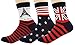 Bienvenu Men Uk Flag Print British Flag Colorful Dress Socks Casual Cotton Crew Socks