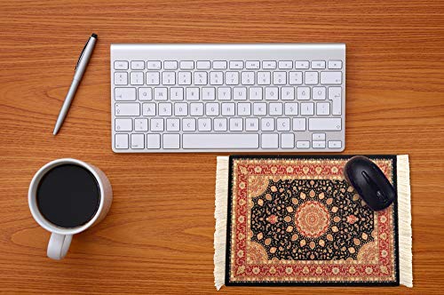 Beautiful Persian Rug Mouse Pad, Office Decor Desktop Oriental Rug, Computer Mousepad, Persian Desk Rug Coaster Mouse Pad