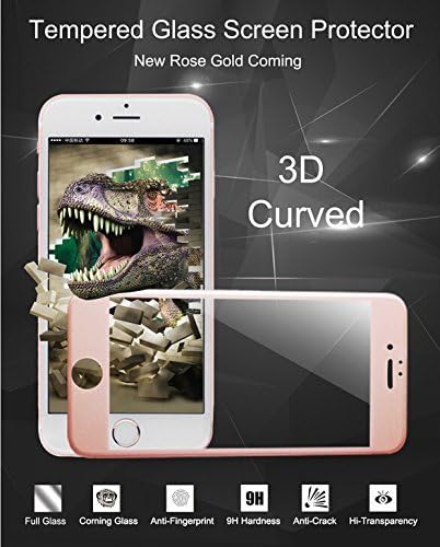 Ultra OTAO Full Cover 3D Protection Apple iPhone 6 Plus 6s plus Curved edge 2.5D Clear 0.3ml X Lambo highest level protection 9H Pro 5.5" (Rose Pink)