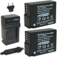 Wasabi Power Battery (2-Pack) and Charger for Panasonic DMW-BLC12, DMW-BLC12E, DMW-BLC12PP and Panasonic Lumix DMC-FZ200, DMC-FZ1000, DMC-G5, DMC-G6, DMC-GH2