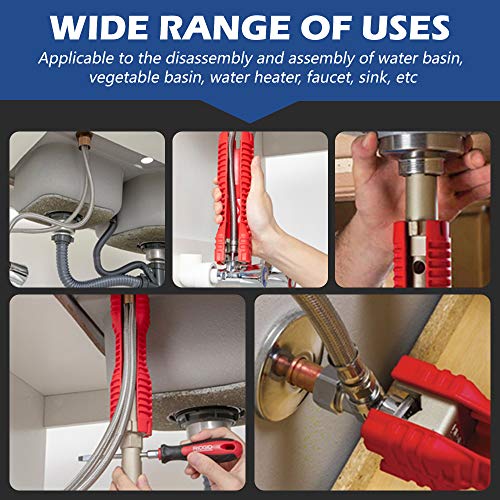 (8 in 1) Faucet and Sink Installer Tool, Double Head Plumbing Tool