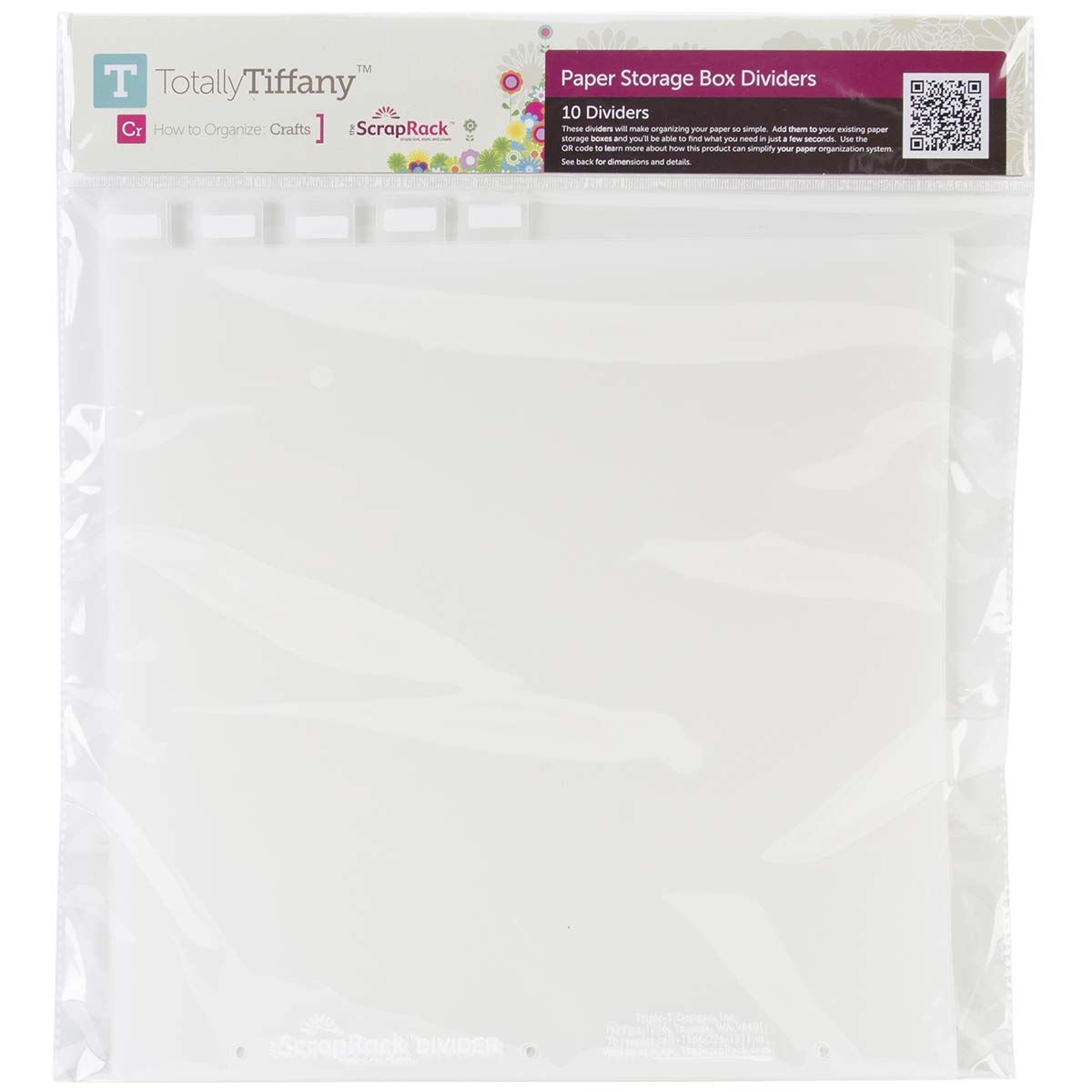 Totally-Tiffany ScrapRack Paper Storage Box Tabbed Dividers 10/Pkg-12.5-inch x 12.5-inch