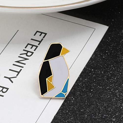 Krassu - Christmas Fashion Origami Crane Rabbit Penguin Elephant Cat Goose Whale Horse Brooches Colorful Splicing Animal Enamel Pins Badges Jewelry [3]