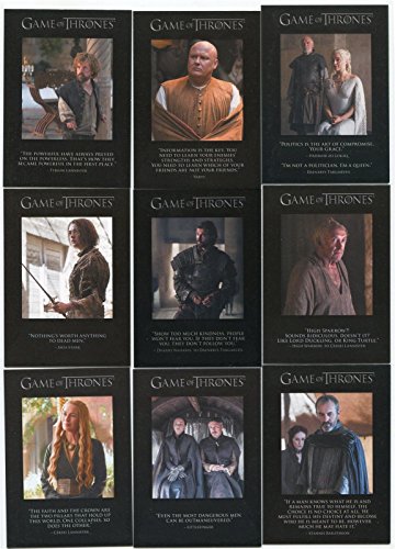 Game of Thrones Season 5 Quotable Game of Thrones 9 Card Insert Set Q41-Q49