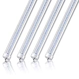 CNSUNWAY LIGHTING 8ft LED Bulbs, 45W(100W Equiv.), Dual-End Powered, Ballast Bypass, 4800LM, 6000K Cool White, Clean Cover, T8 T10 T12 Fluorescent Light Bulbs Replacement(4-Pack)