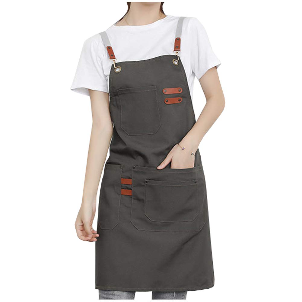 Cyan Aprons for Adults Cotton Cooking Barbecue Apron for Waiter Baker Stylist Adjustable