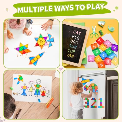 Katiago Magnetic Building Blocks Kids 64 Pieces 3D Magnetic Building Games Construction Magnetics Christmas Birthday Gifts for 3 4 5 6 Years Old Girls Boys
