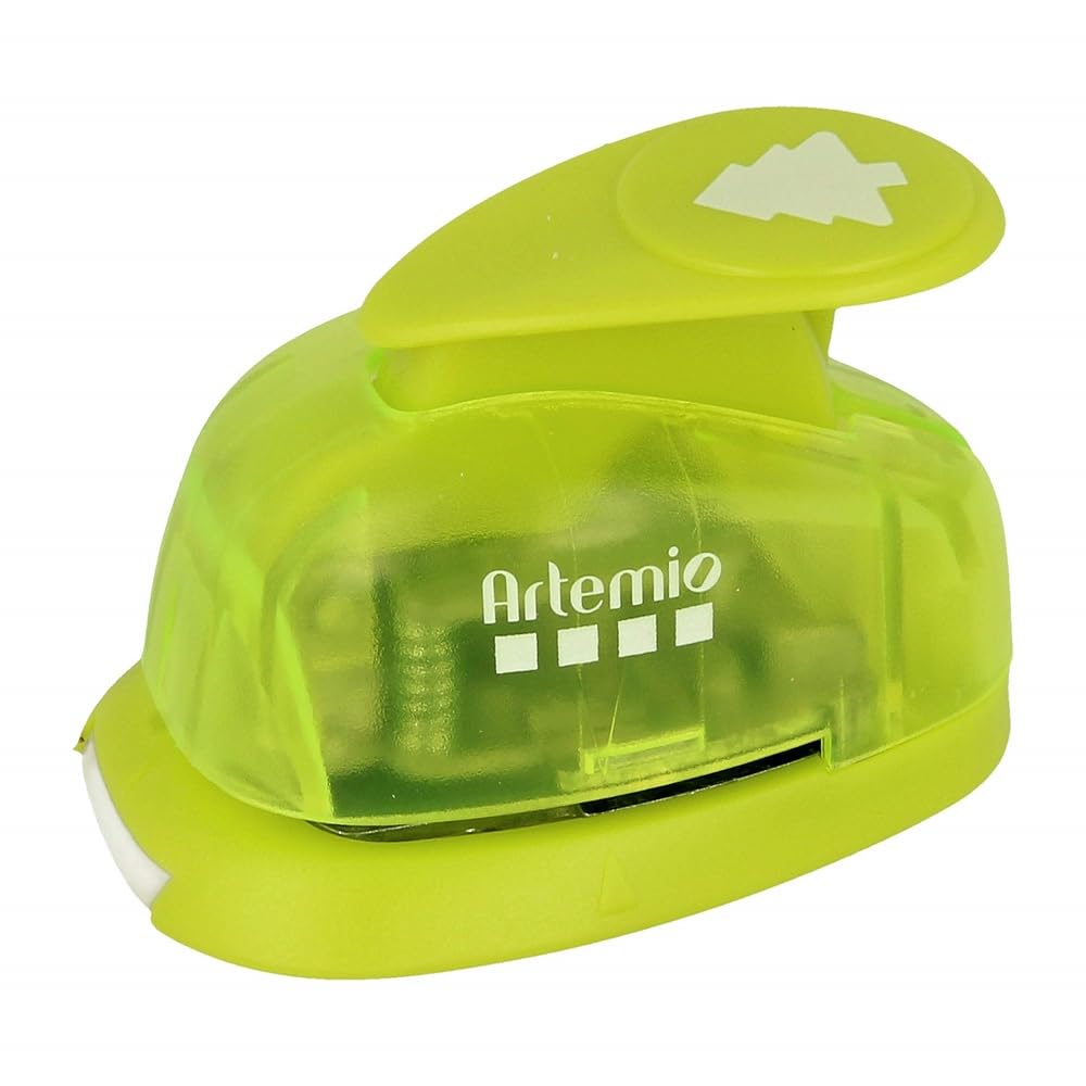 Artemio 1.6 cm Small Christmas Tree Number 1 Lever Punch, Green