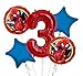 Spiderman Balloon Bouquet 3rd Birthday 5 pcs - Party Supplies