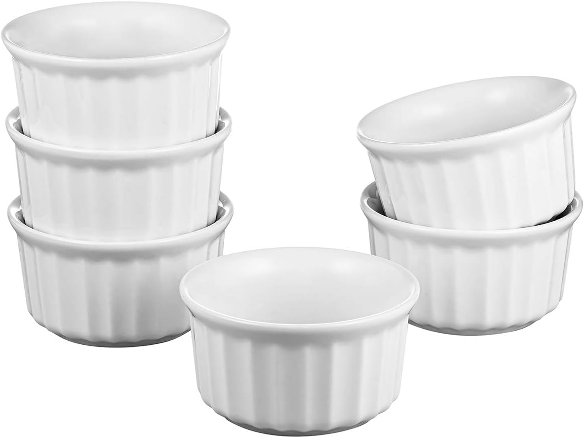 Porcelain Ramekins Dessert Bowls 4 Ounce Ceramic Oven