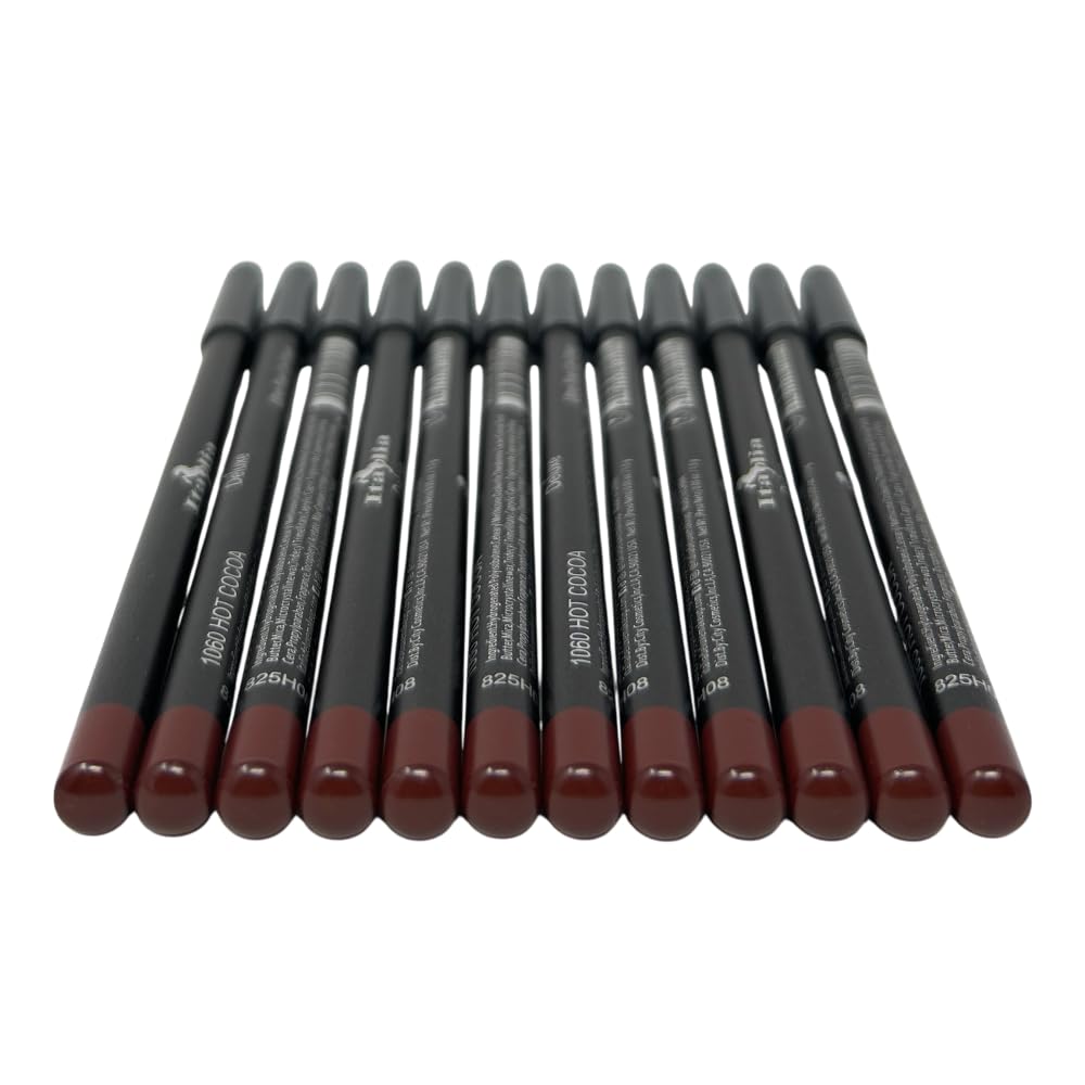 Photo 1 of 12 pcs Italia-Deluxe Ultra Fine Lip liner, Creamy, Long Lasting, High Pigmented Pencil (1060 Hot Cocoa)