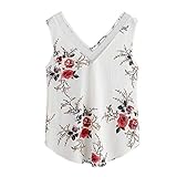 TOPUNDER Women Clothing 2018 Women Floral Casual Tops Sleeveless Crop Vest Tank Shirt Blouse Cami by Topunder