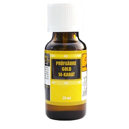 Prüfsäure Gold (14 Karat, 585-20 ml) - Probiersäure, Gold-Test, Gold-Tester