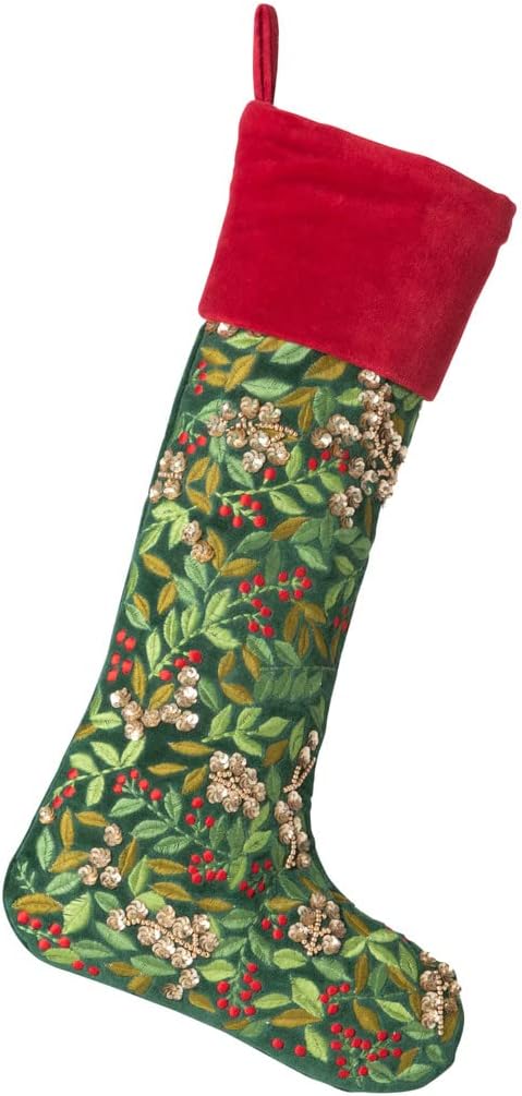 Wreath Hangers - Park Hill Collection XXO20577 Chirstmas Wreath Velvet Stocking, 20-inch Length