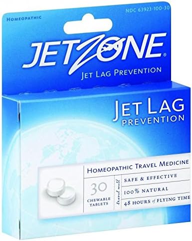 JetZone Jet Lag Prevention Homeopathic, 30 Chewable Tablets - 48 Hours Flying Time by Jetzone