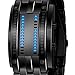 Gets Unisex Binary Watch Unique Led Illuminator Wrist Watches Creative Stainless Steel Sports Watch (Black-6.7 inch,6.7 inch)