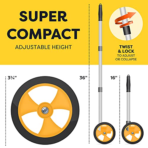 Scuddles Measuring Wheel Distance Measuring wheel Measures Up To 10,000 In Feet Bonus 25 FT Tape