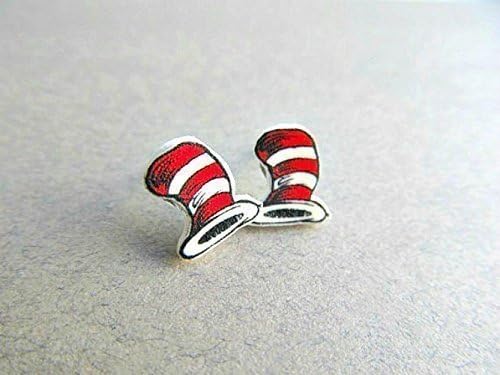 Dr. Seuss Hat Stud Earrings MATTE Finish, Dr. Seuss Birthday, Teacher gift, Teacher appreciation