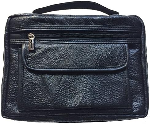 DIWI X-Large Sizes 8 X 11 X 2.25 Inches Genuine Leather Bible Cover Good Book Cover Zip Closer Slip Pocket (XL)